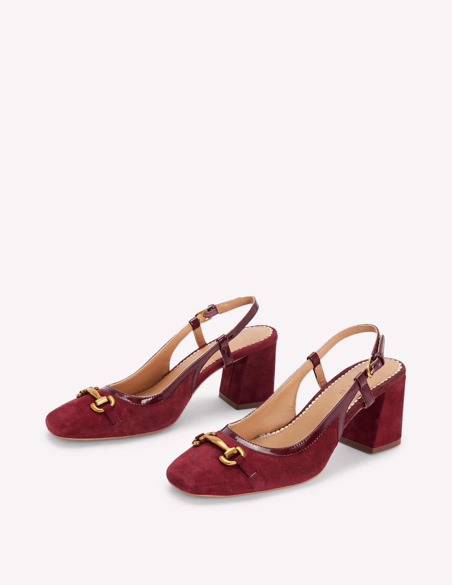 Iris Snaffle Slingback Heels-Oxblood