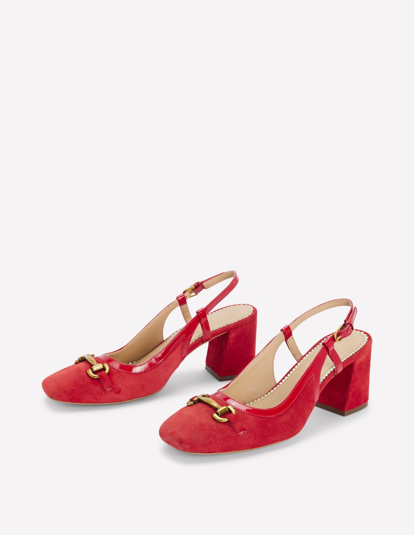 Iris Snaffle Slingback Heels-Post Box Red
