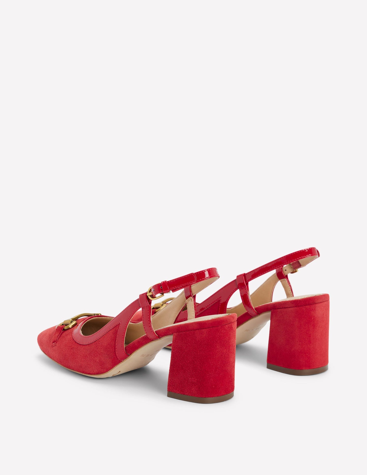 Iris Snaffle Slingback Heels-Post Box Red