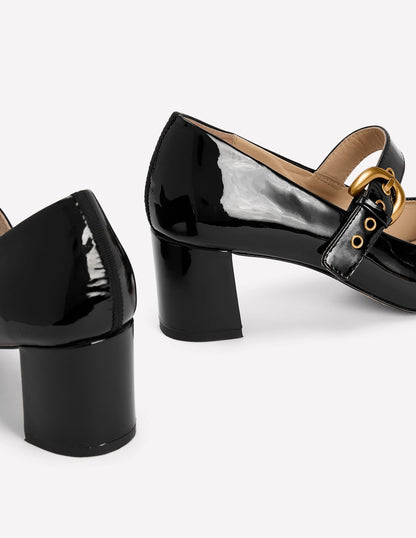 Heeled Buckle Mary Janes-Black-4