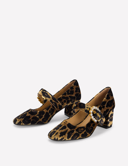 Heeled Buckle Mary Janes-Leopard-5