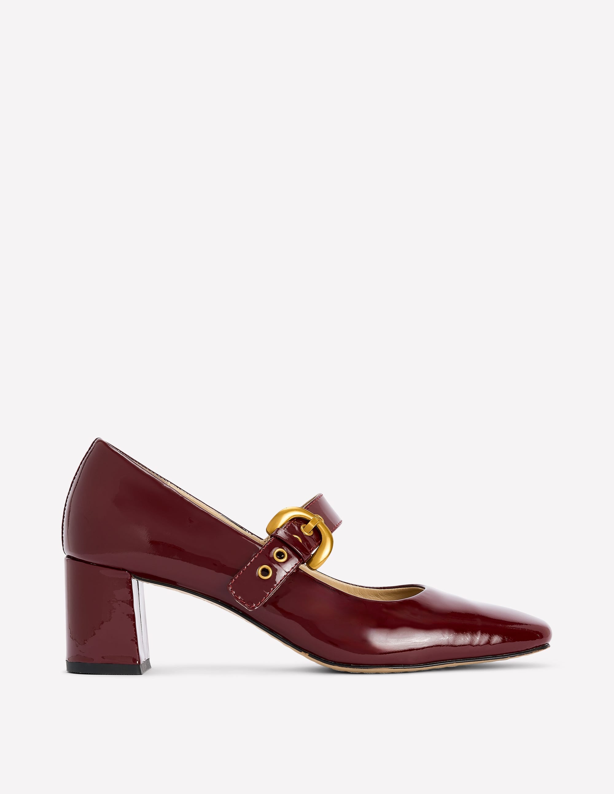 Heeled Buckle Mary Janes-Oxblood - Image 1