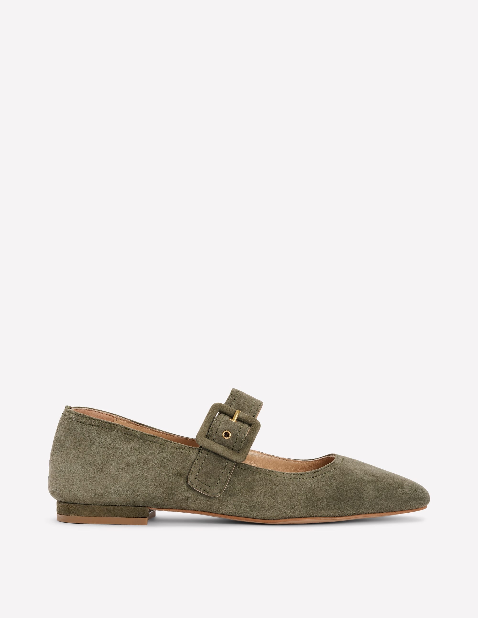 Vic Chisel Toe Mary Janes-Deep Olive - Image 1