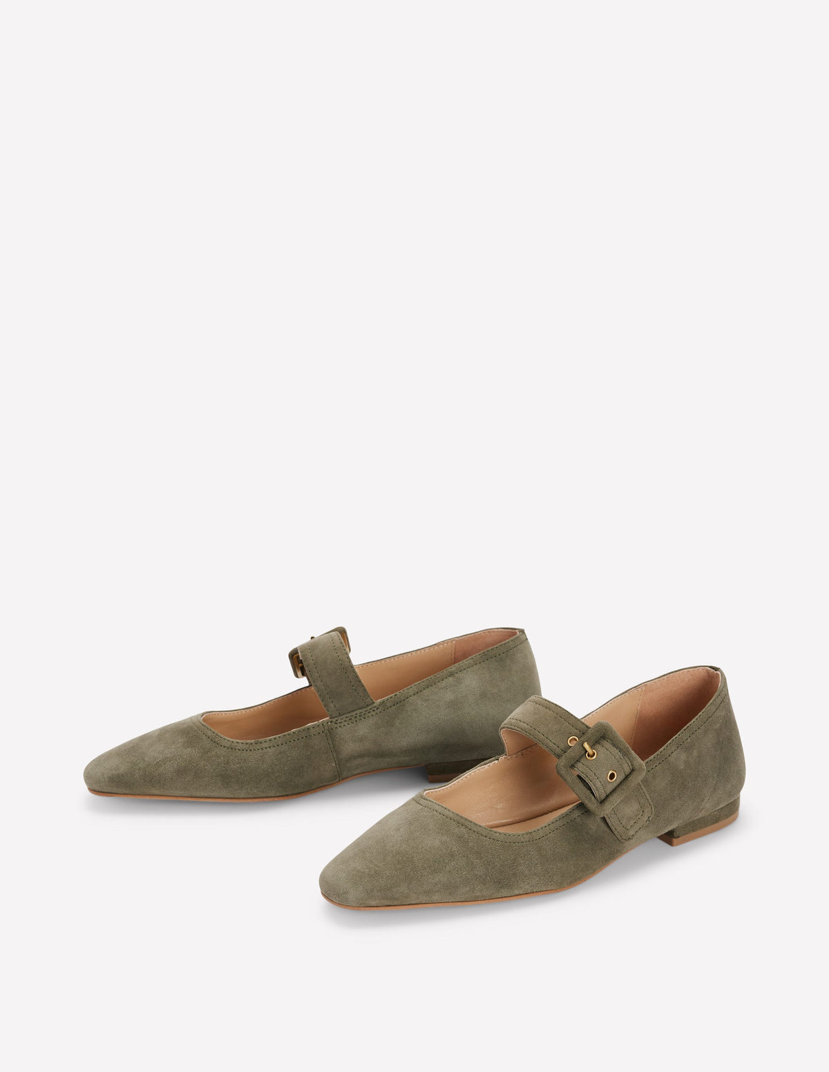 Vic Chisel Toe Mary Janes-Deep Olive - Image 3