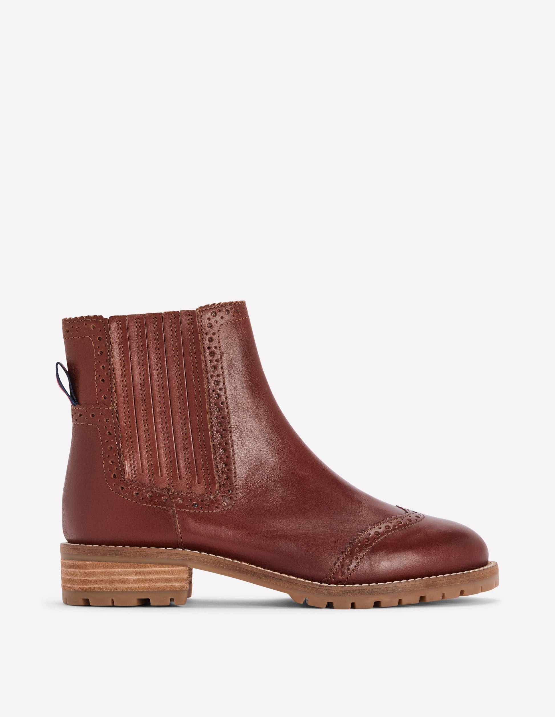 Brogue Detail Chelsea Boots-Tan-1