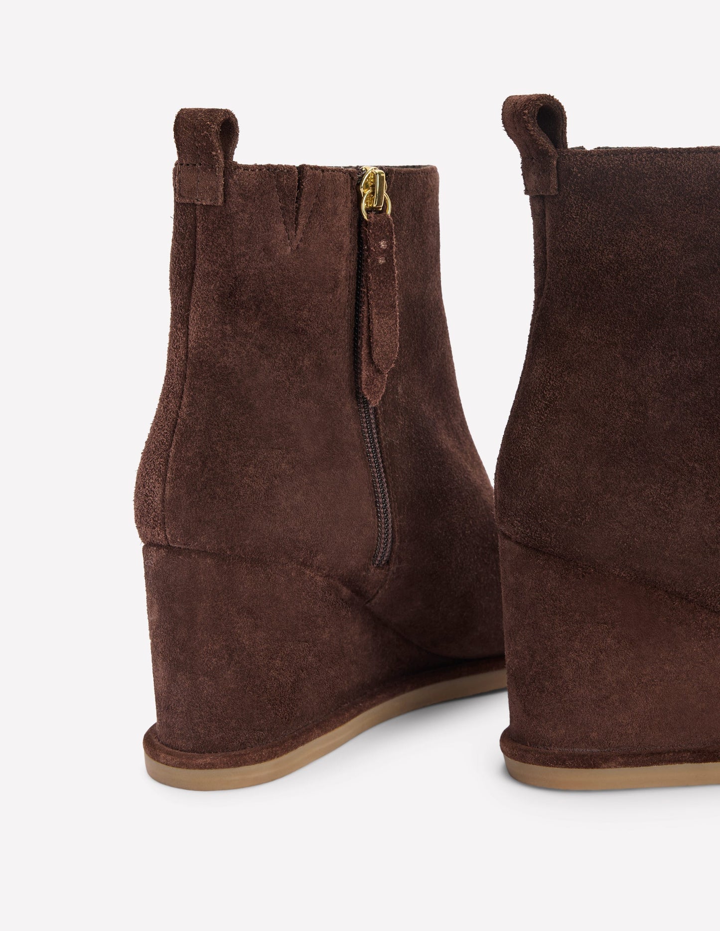 Smart Wedge Boots-Bitter Chocolate