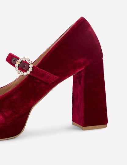 Platform Mary Janes-Ruby Red-4