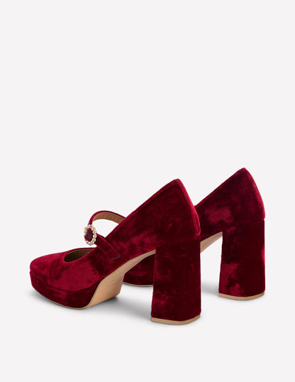 Platform Mary Janes-Ruby Red-5
