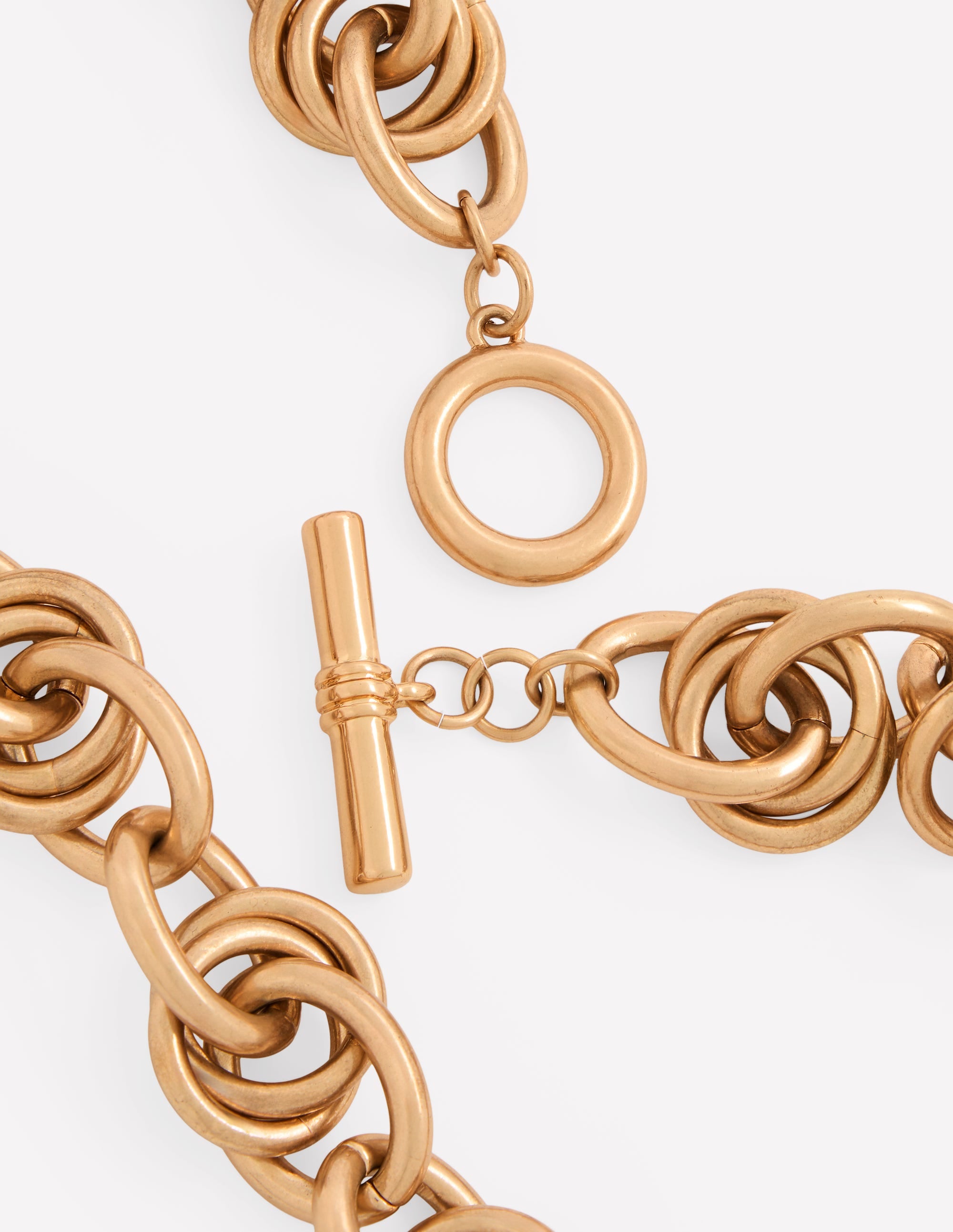 Double Twist Chain Necklace-Gold Colour - Image 3