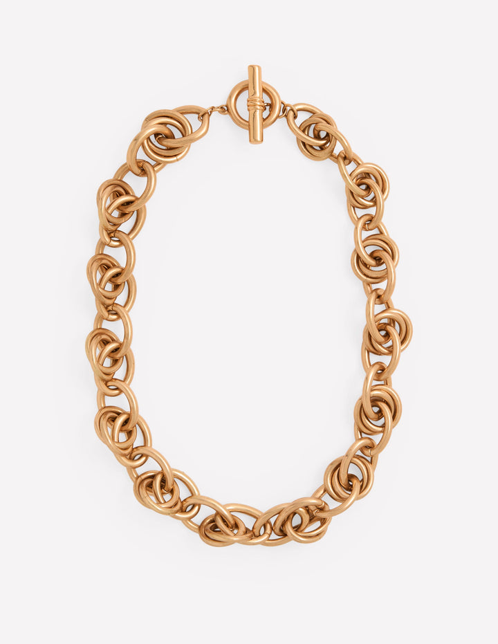 Double Twist Chain Necklace-Gold Colour
