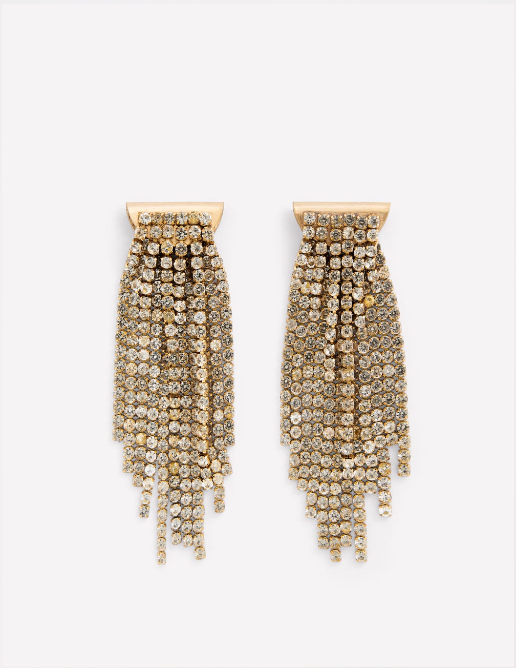 Jewel Fringe Earrings-Silver - Image 1
