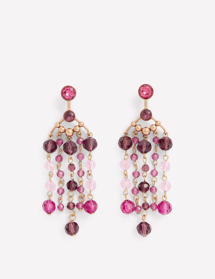 Waterfall Drop Earrings-Purple