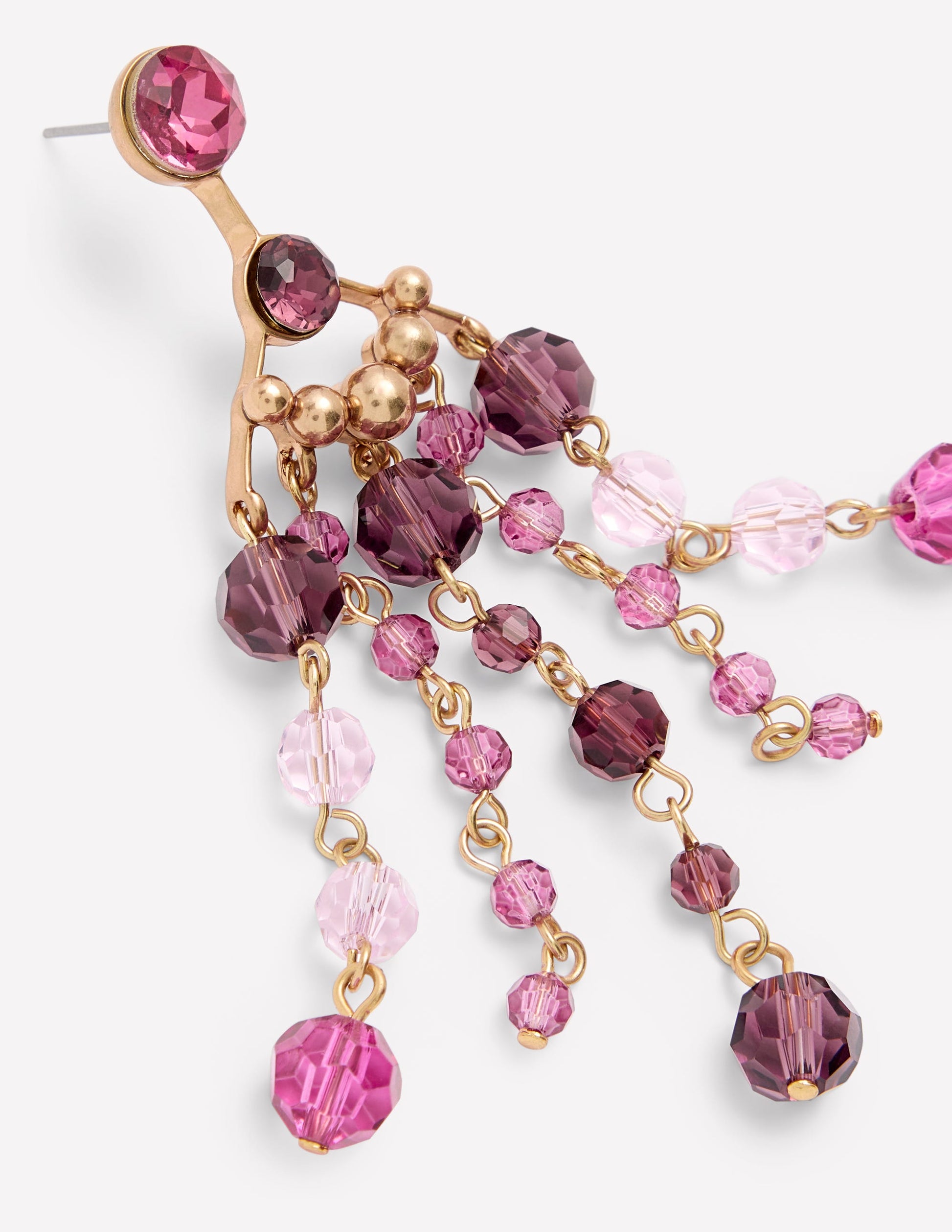 Waterfall Drop Earrings-Purple-3