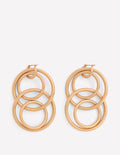 Multi Ring Drop Earrings-Gold Colour