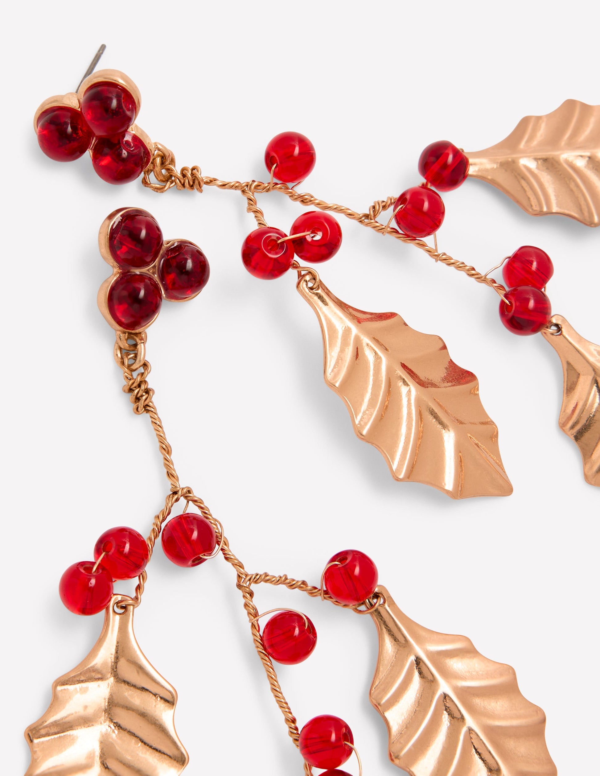 Festive Metal Earrings-Red-3