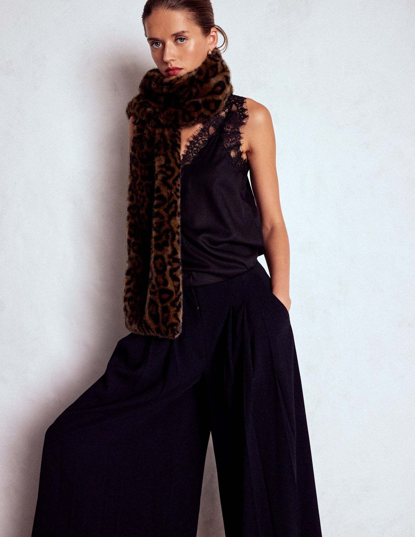 Faux Fur Scarf-Leopard