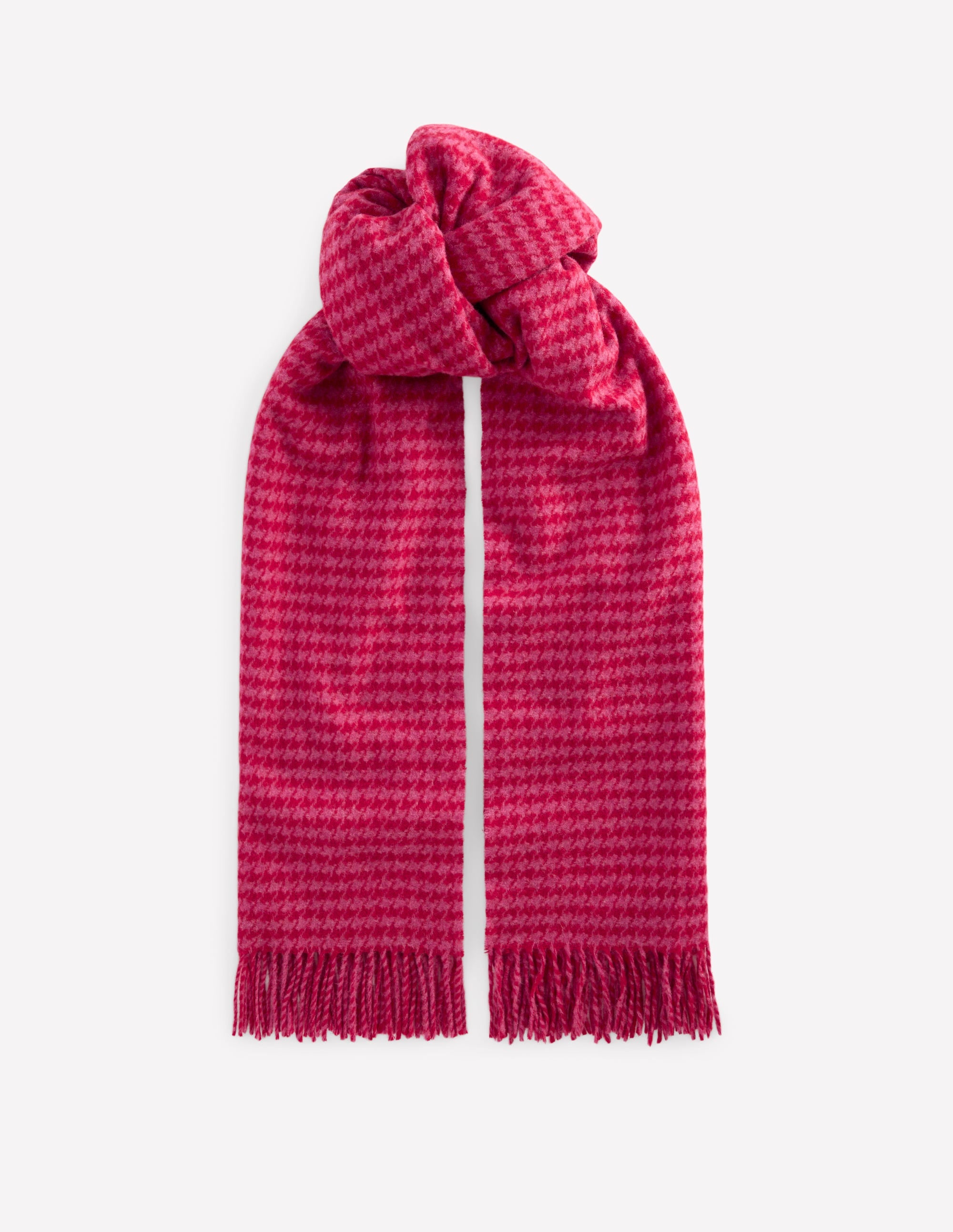 Houndstooth Blanket Scarf-Pink/Red - Image 1