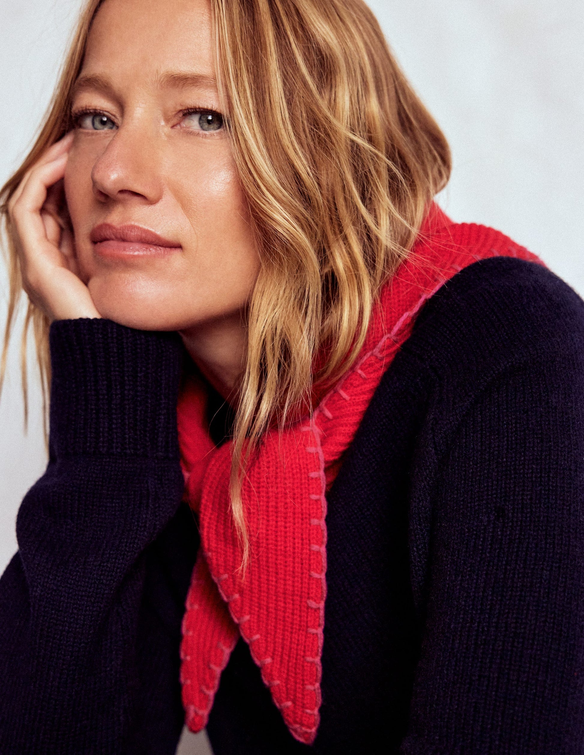 Wool Neckerchief-Plain Red-2