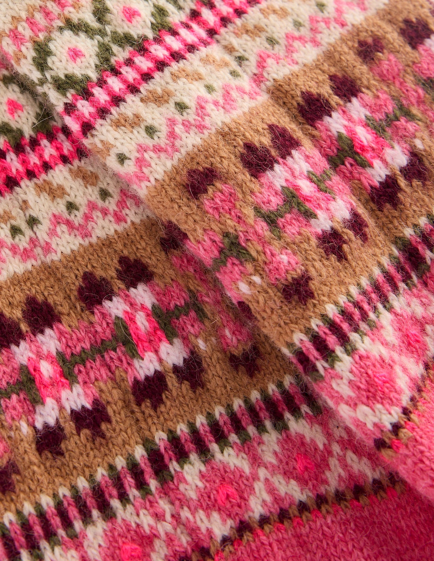 Fair Isle Socks-Pink