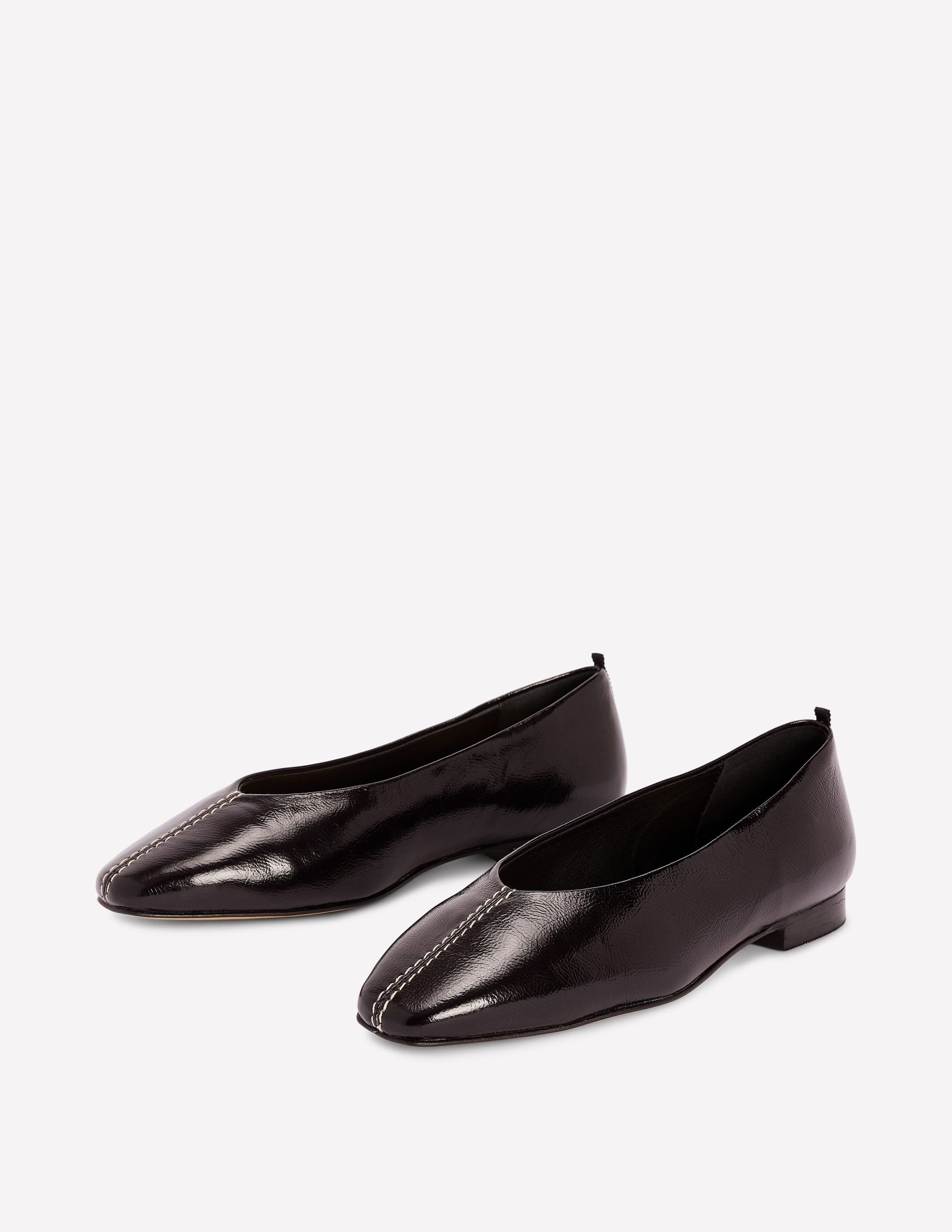 High Cut Stitch Detail Flats-Deep Oxblood-3