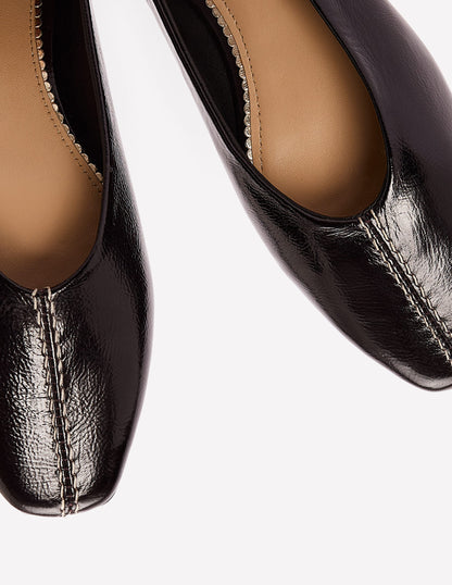 High Cut Stitch Detail Flats-Deep Oxblood-4