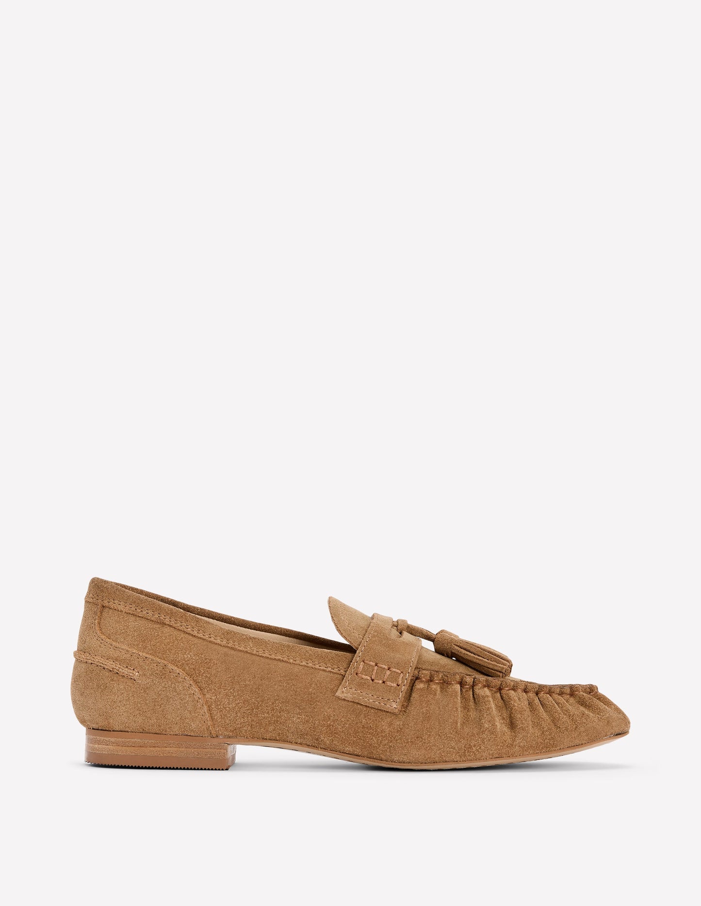 Soft Ruched Loafers-Caramel