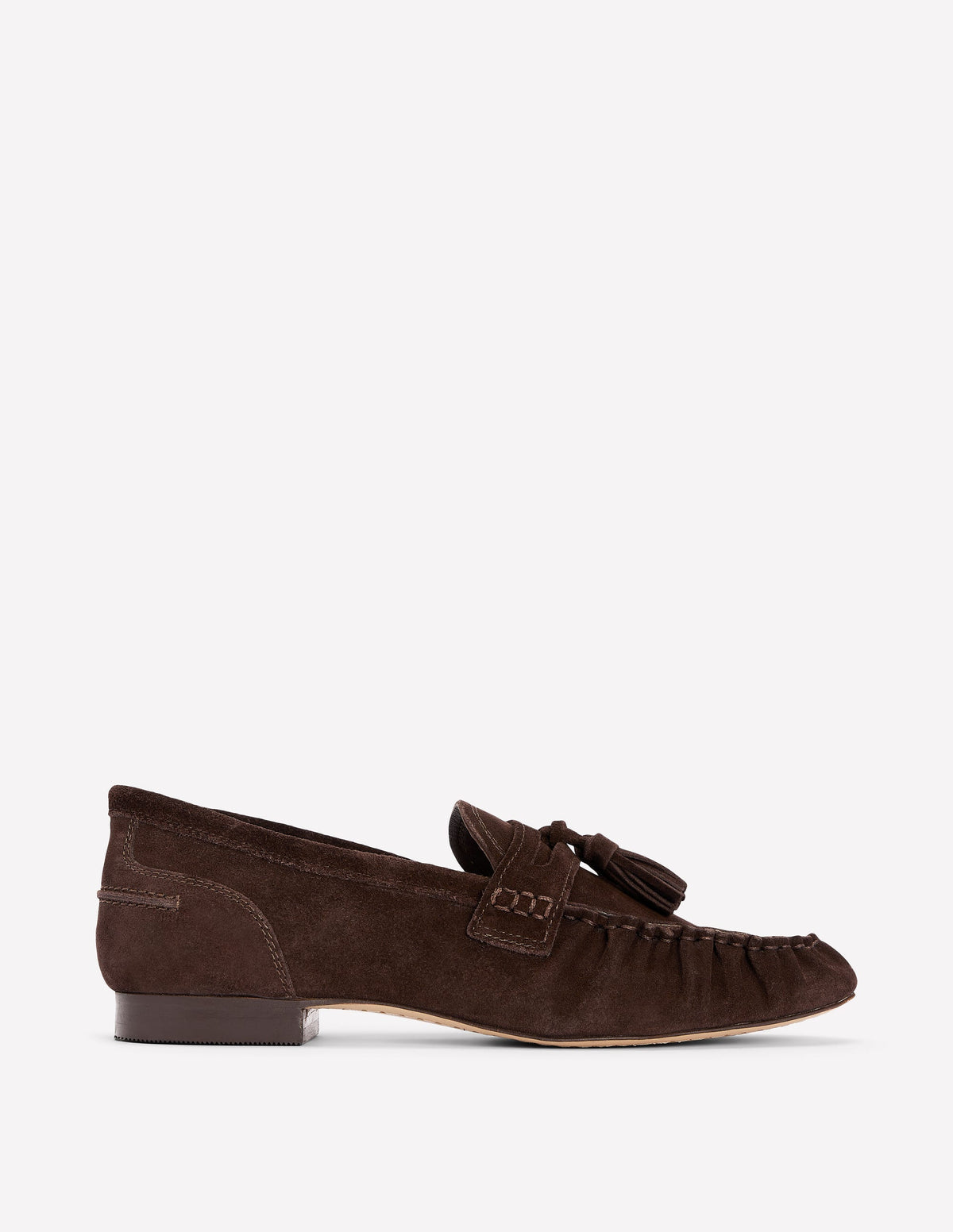 Soft Ruched Loafers-Chocolate - Image 1