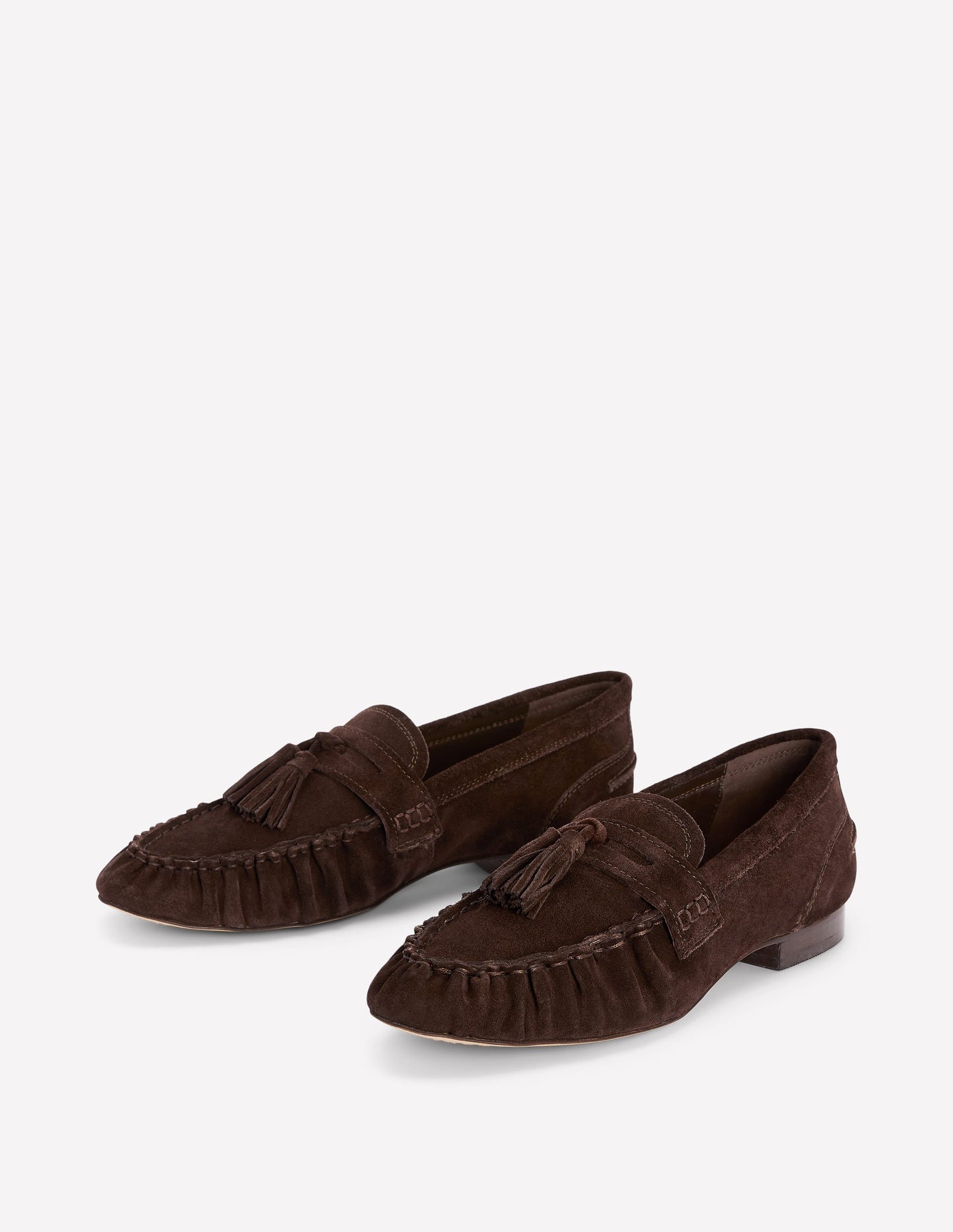 Soft Ruched Loafers-Chocolate