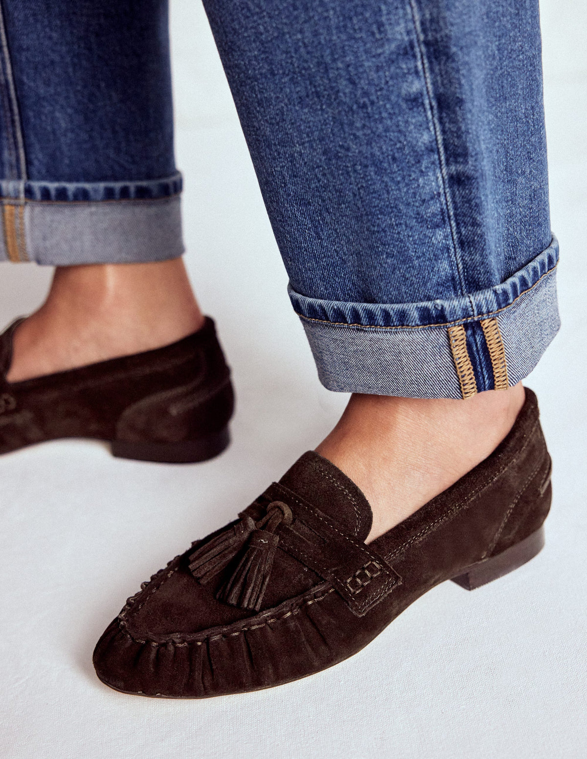 Soft Ruched Loafers-Chocolate - Image 2