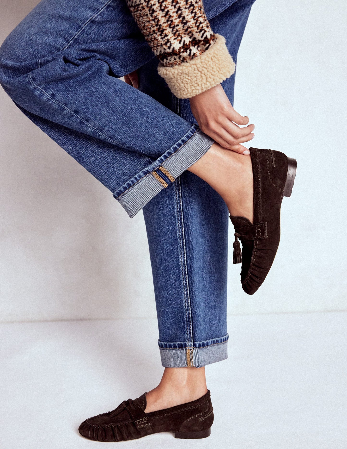 Soft Ruched Loafers-Chocolate