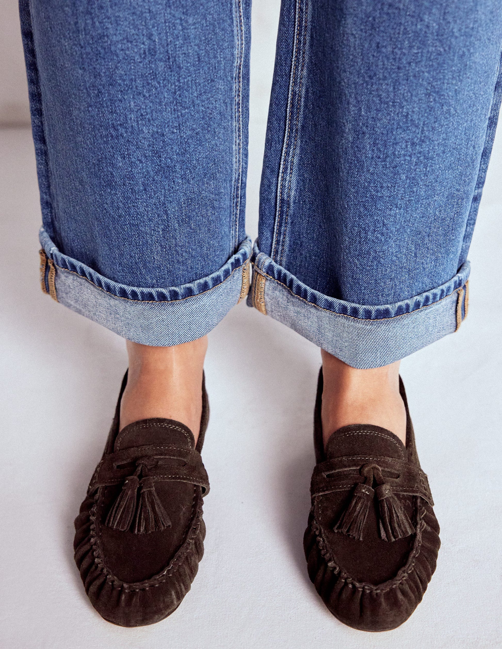 Soft Ruched Loafers-Chocolate-4