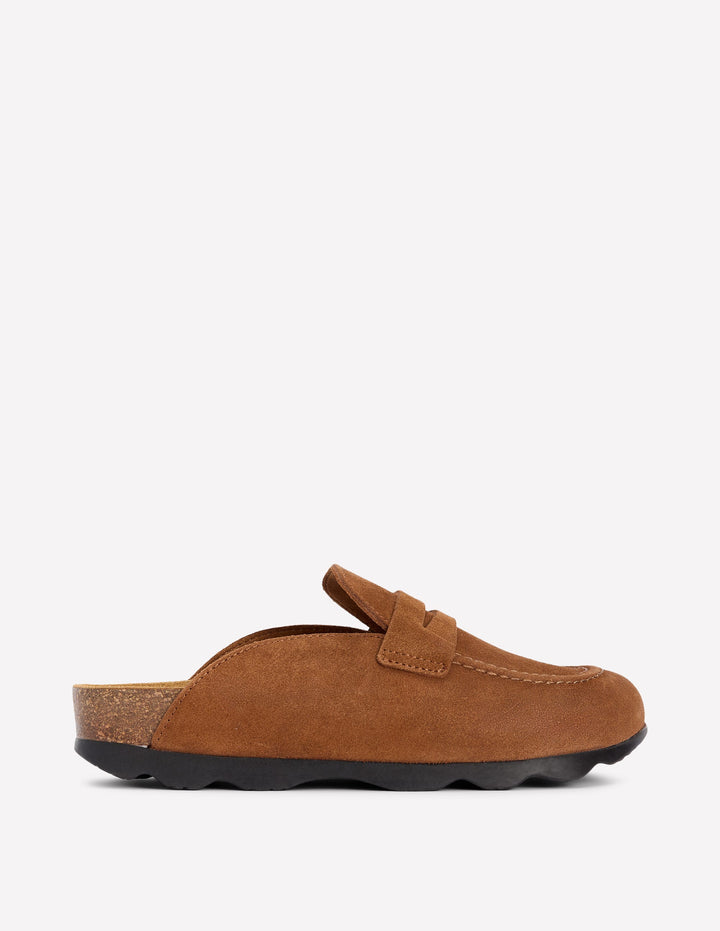 Suede Mule Clog-Raw Umber