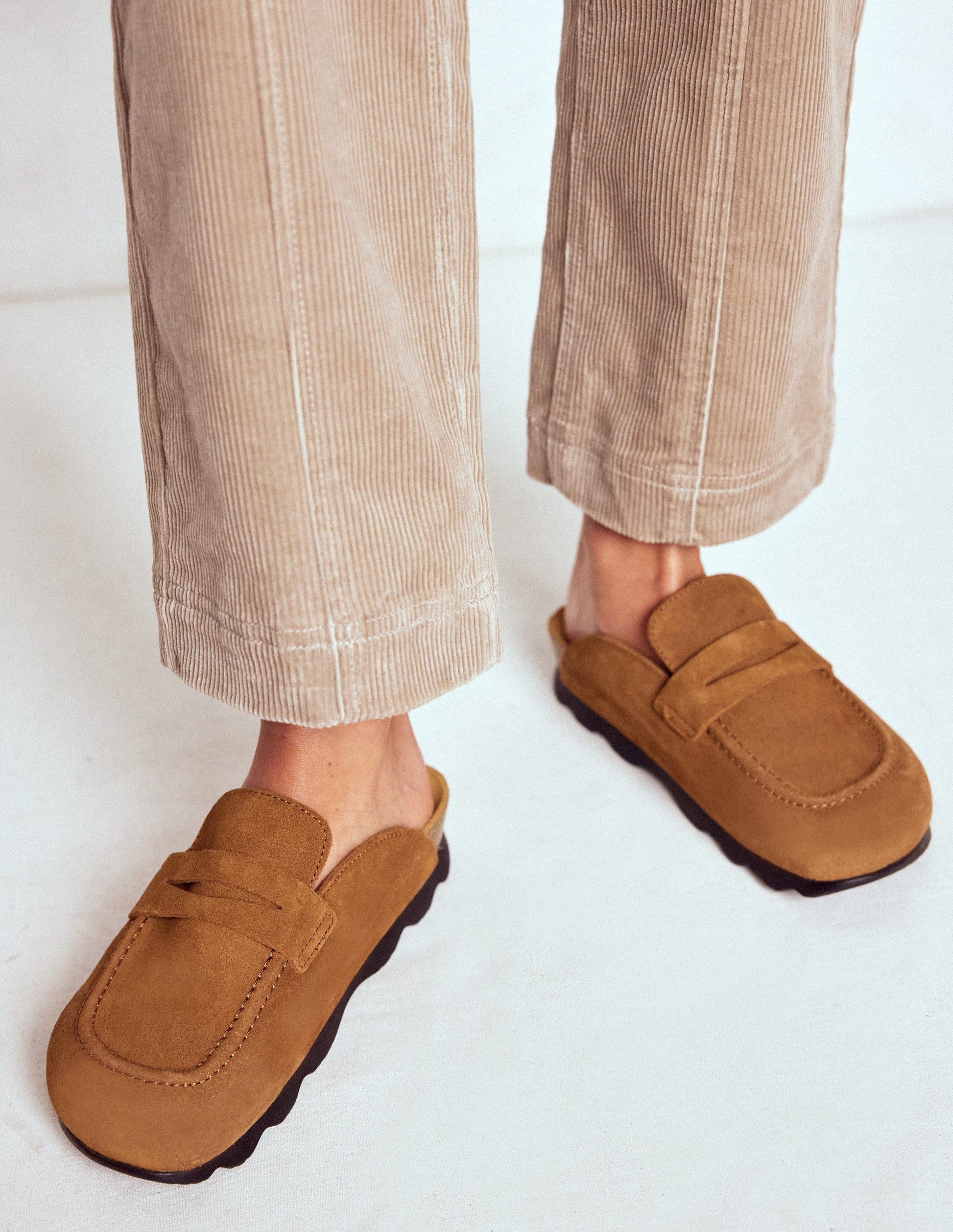 Suede Mule Clog-Raw Umber-2