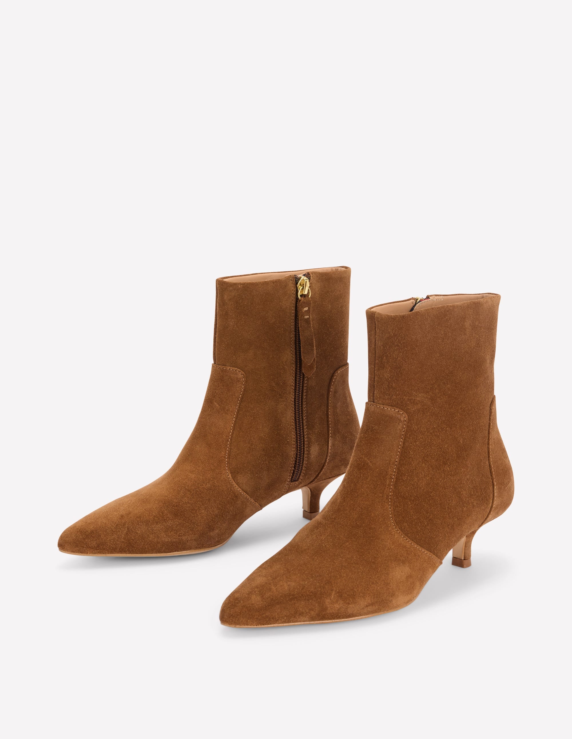 Isobel Kitten Heel Ankle Boot-Cognac - Image 4