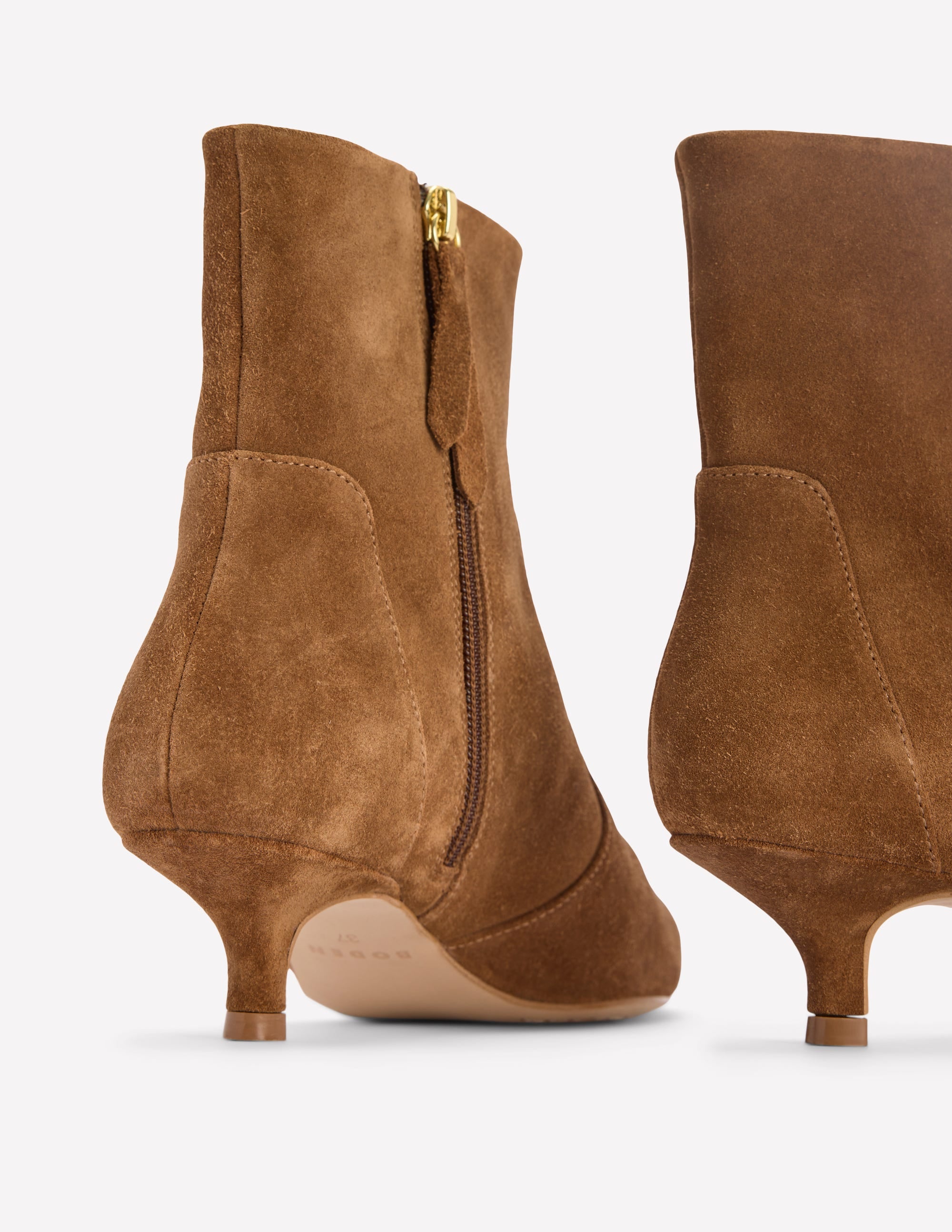 Isobel Kitten Heel Ankle Boot-Cognac - Image 5