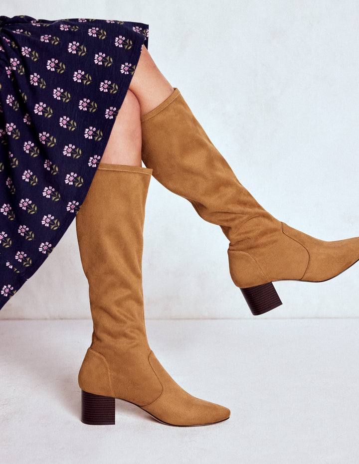 Flat Stretch Boots-Acorn