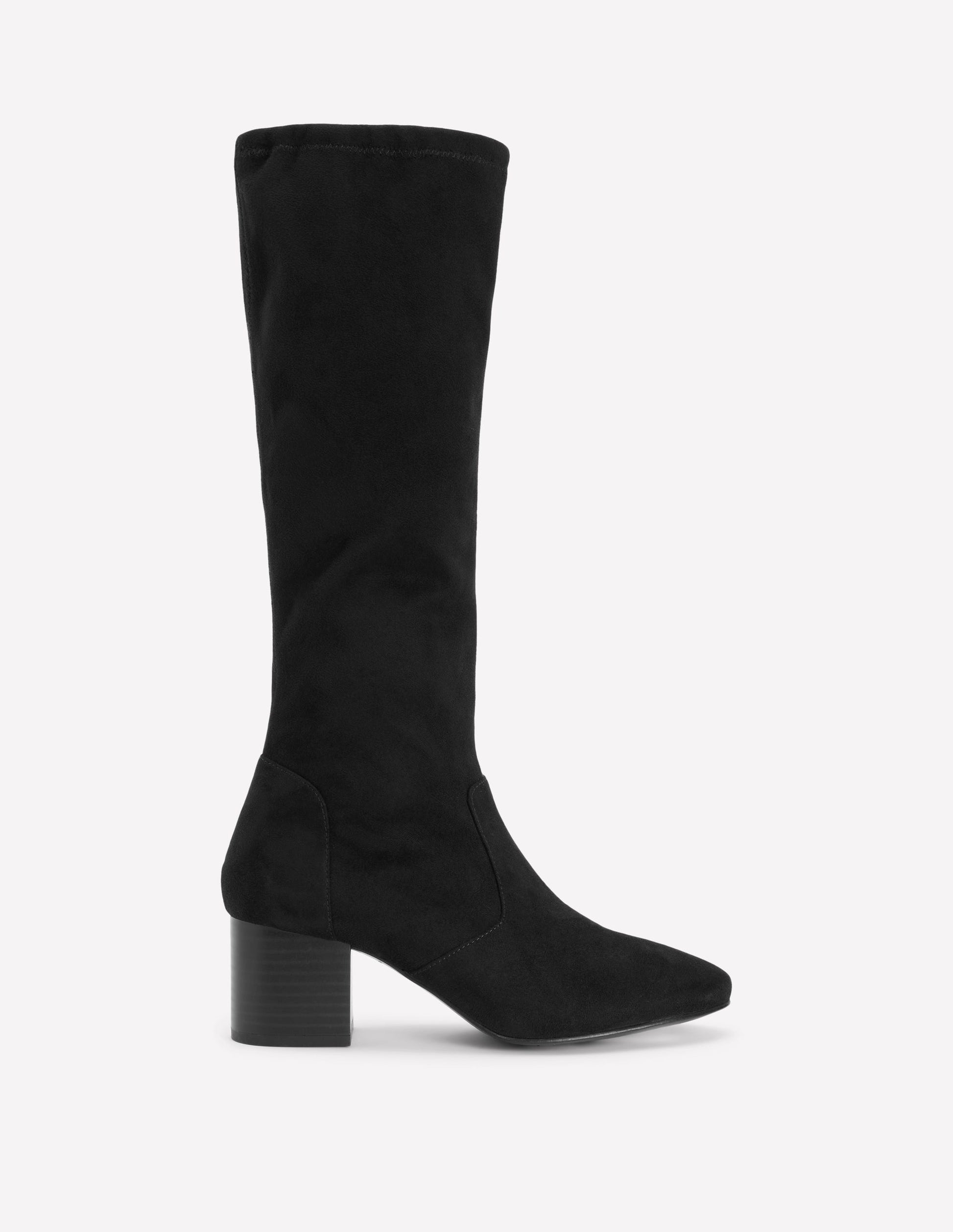 Boden Women's Block Heel Stretch Boots in Black