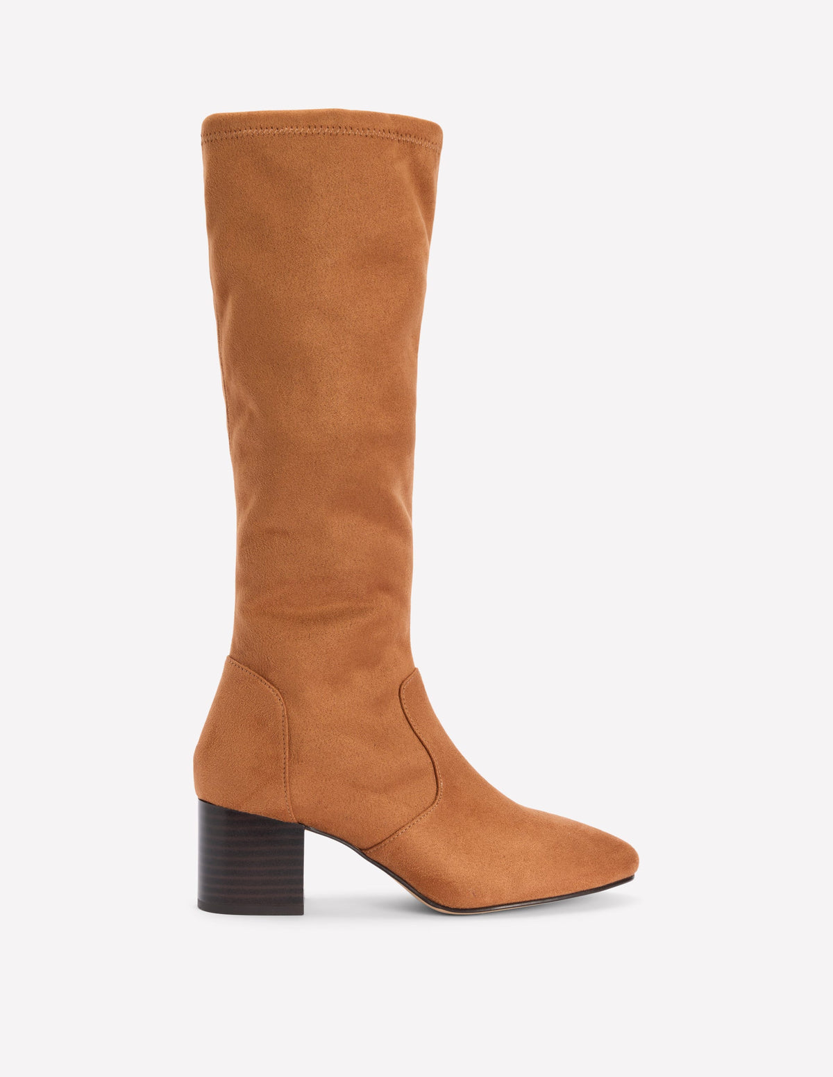 Block Heel Stretch Boots-Acorn-1