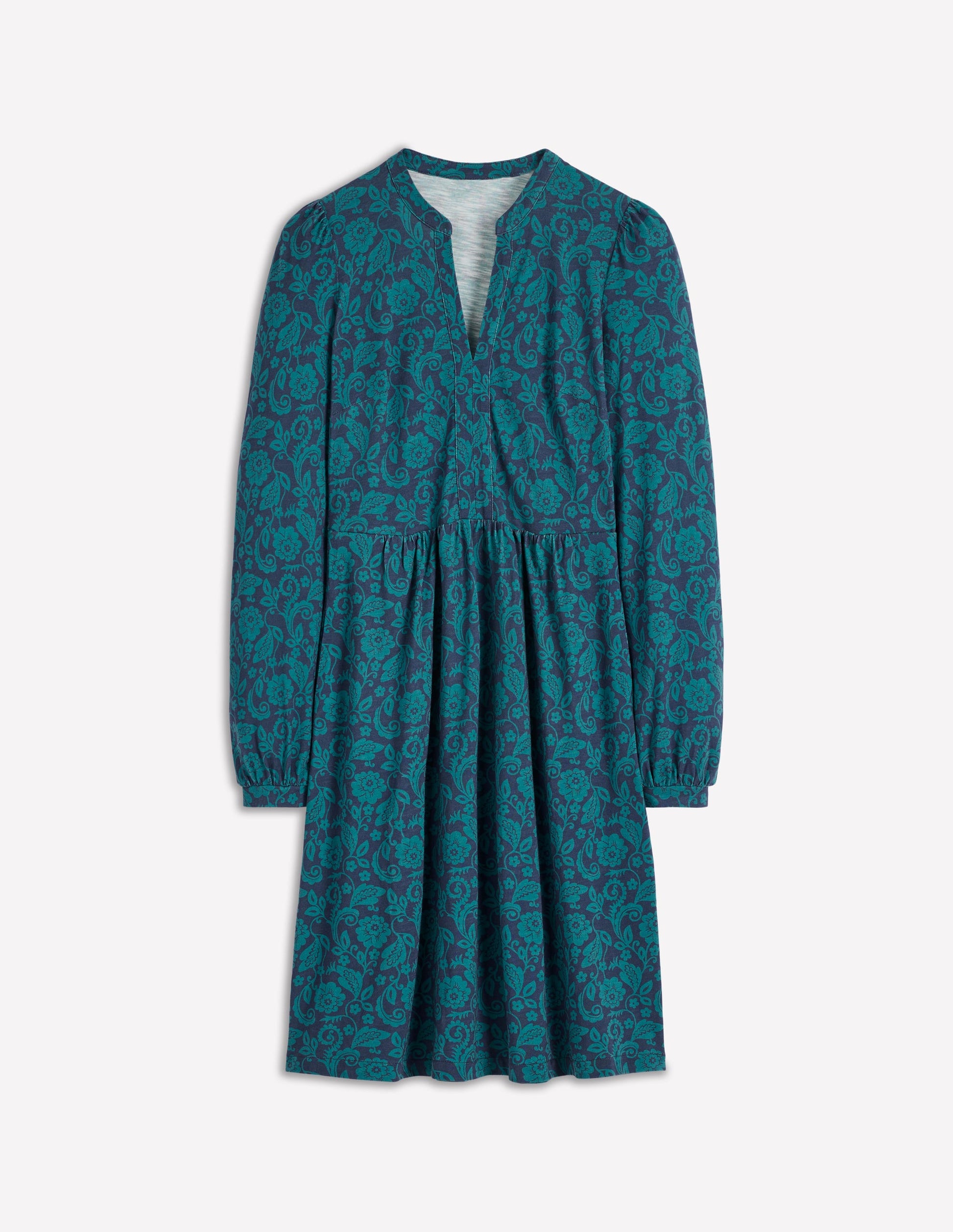 Naomi Relaxed Jersey Dress-Midnight Ocean, Ornate Flora-5