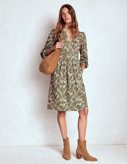 Naomi Relaxed Jersey Dress-Woodland Green, Leopard-4