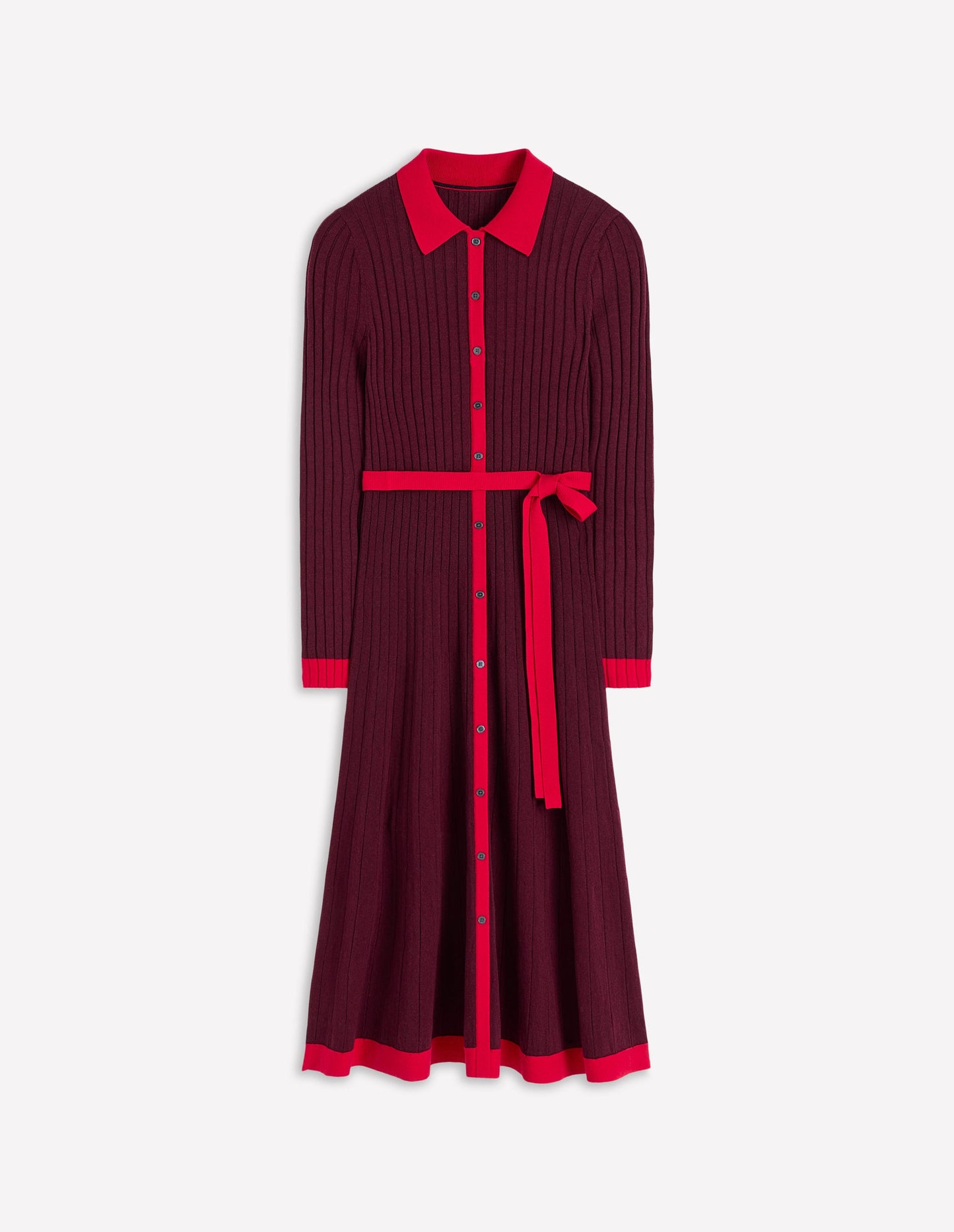 Rachel Knitted Shirt Dress-Deep Wisteria