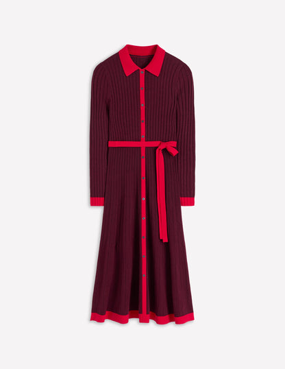 Rachel Knitted Shirt Dress-Deep Wisteria-6