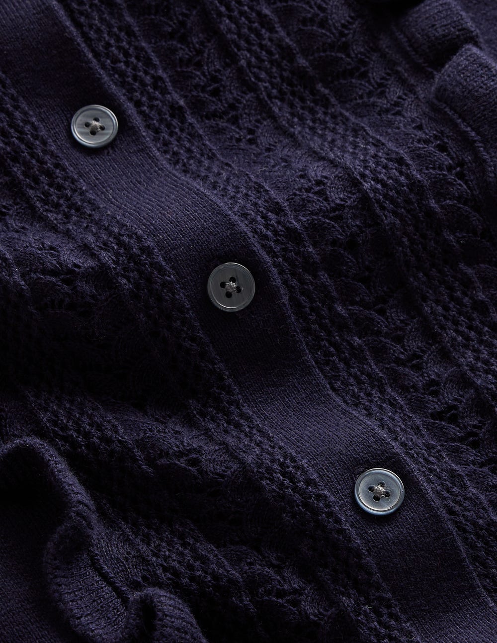 Winifred Frilled Knitted Dress-Navy-6