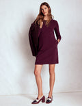 Cornelia Ottoman Dress-Dark Cherry