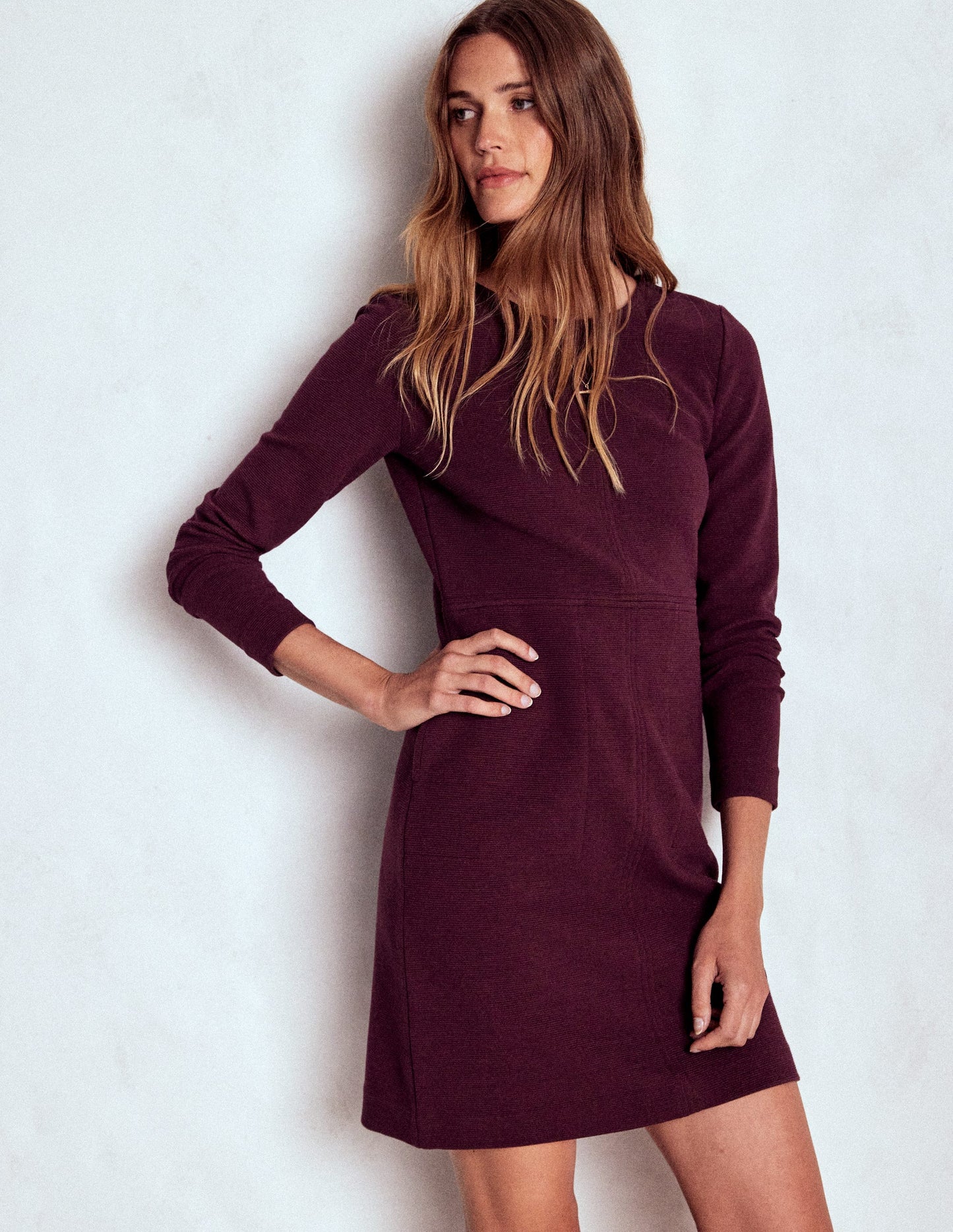 Cornelia Ottoman Dress-Dark Cherry