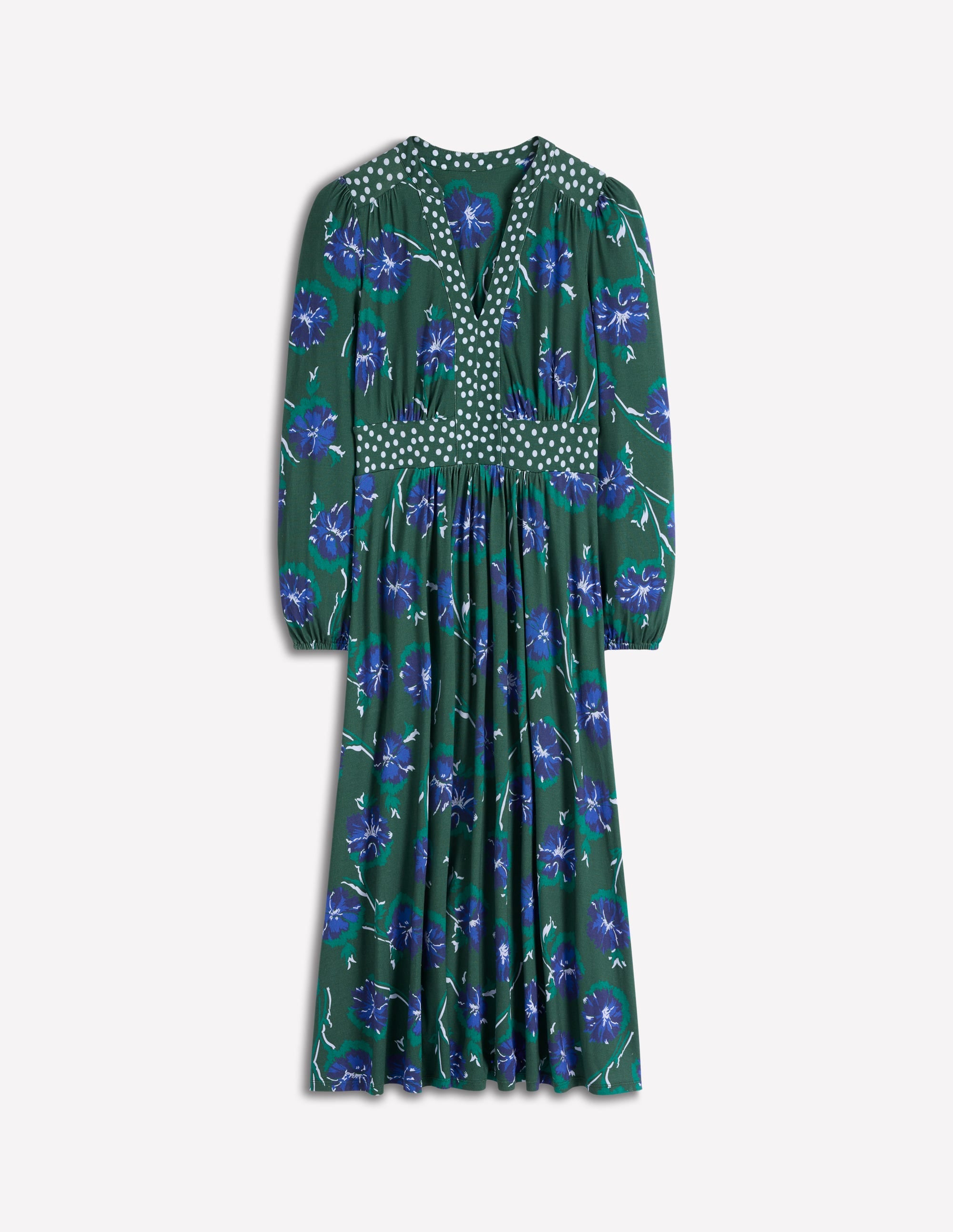 Lily Long Sleeve Midi Dress-Emerald, Delicate Carnation - Image 6