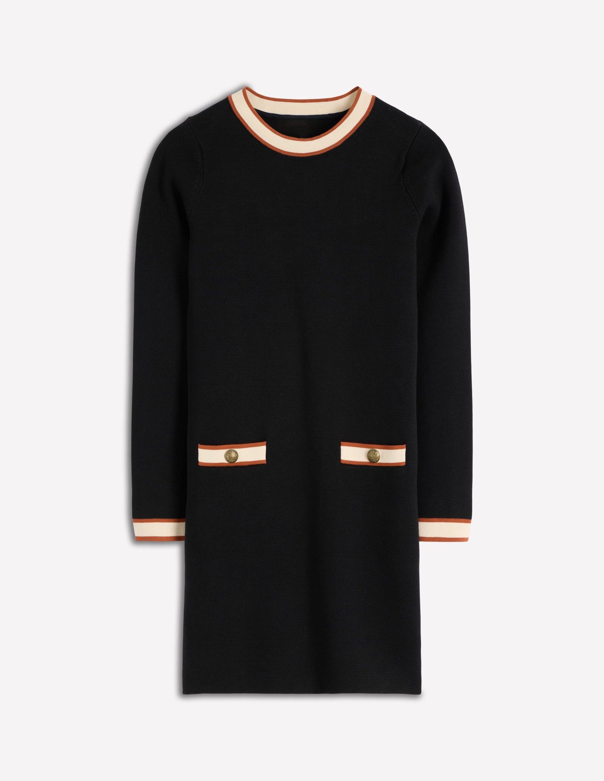 Holly Knitted Shift Dress-Black-5