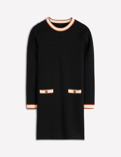 Holly Knitted Shift Dress-Black-5