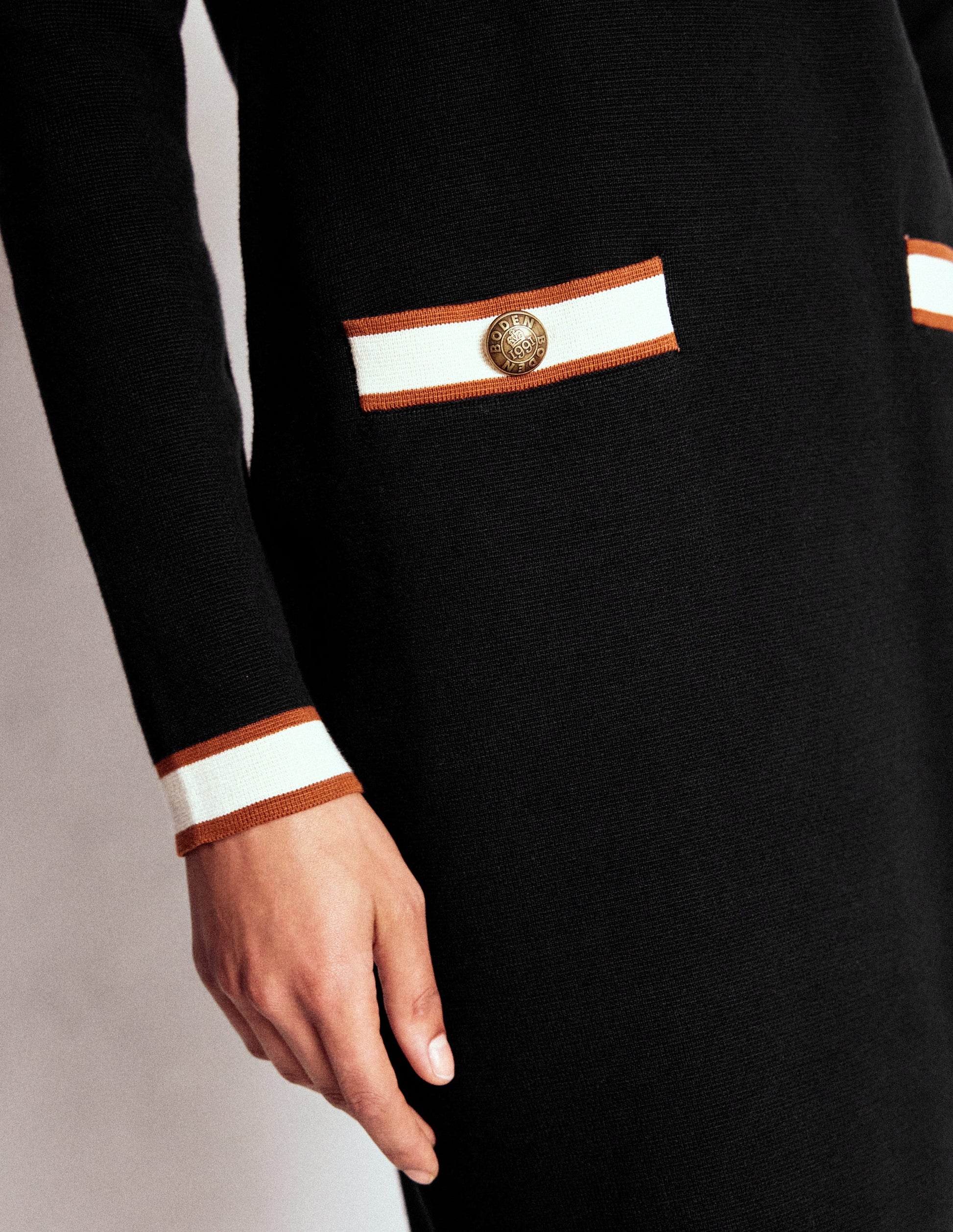 Holly Knitted Shift Dress-Black | Boden USA Holly Knitted Shift Dress-Black | Boden USA