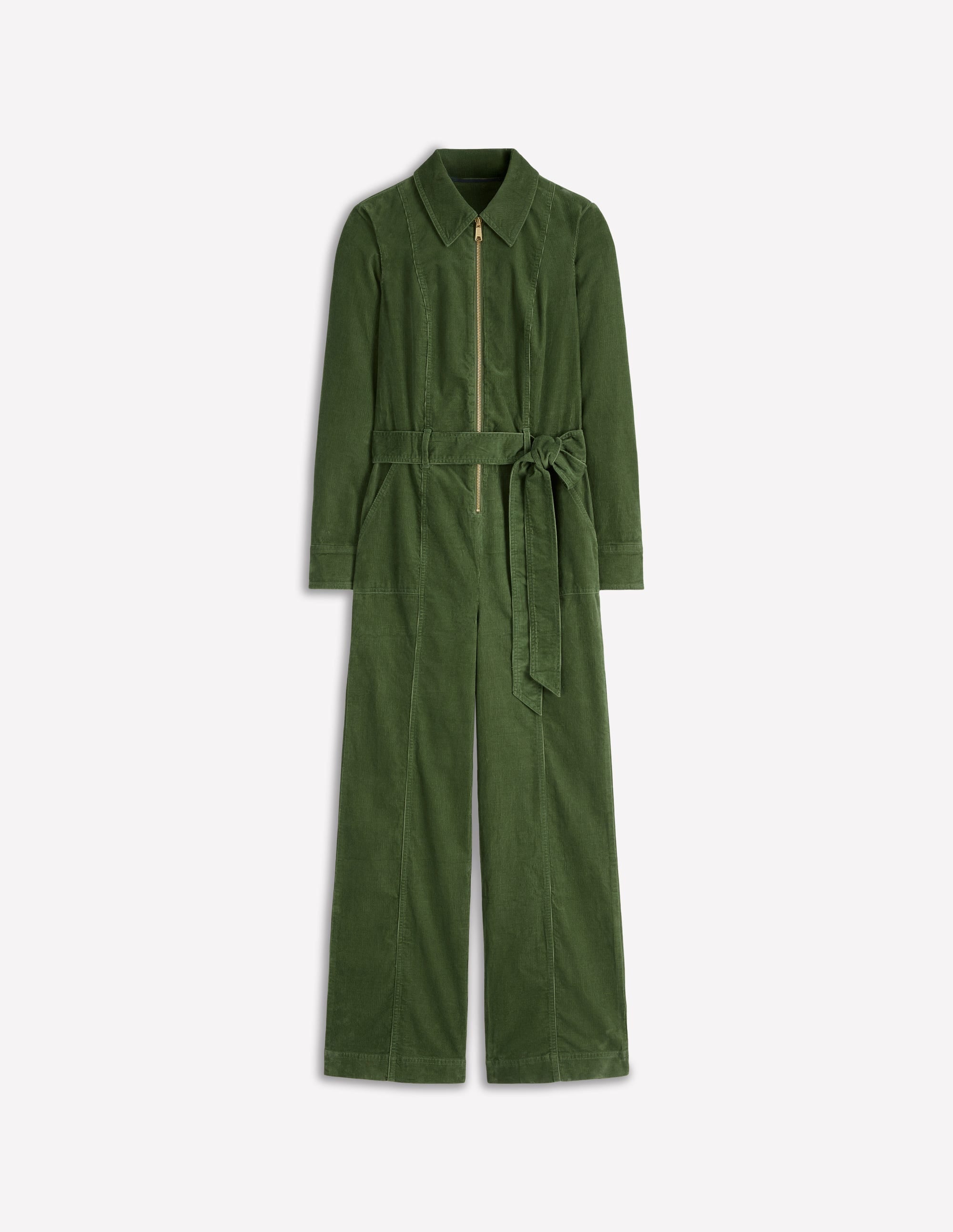 Zip Up Cord LS Jumpsuit-Fern - Image 5